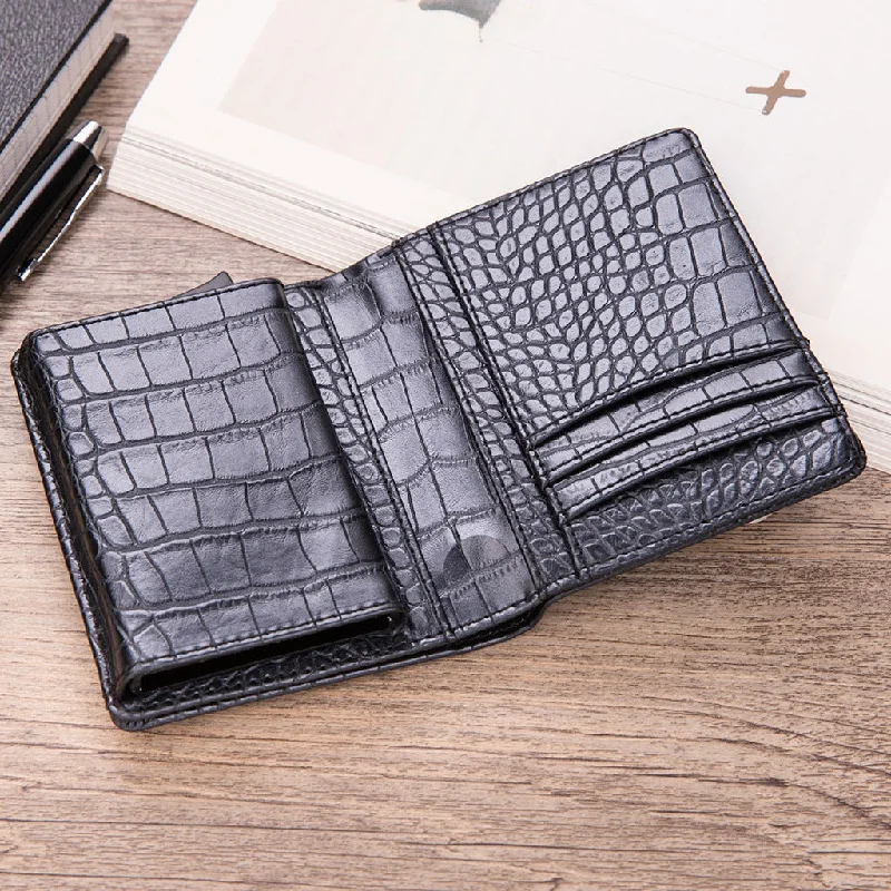 Men's Wallet Small  Short PU Leather Alligator