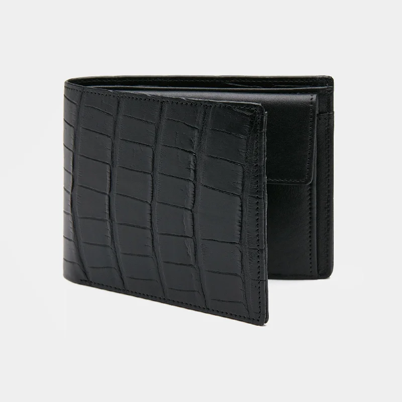 Men's Wallet ANTORINI Excellence in Black Genuine Crocodile Leather