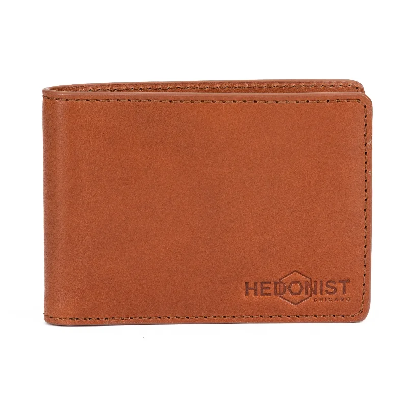 Men's Billfold Brown Leather Slim Wallet