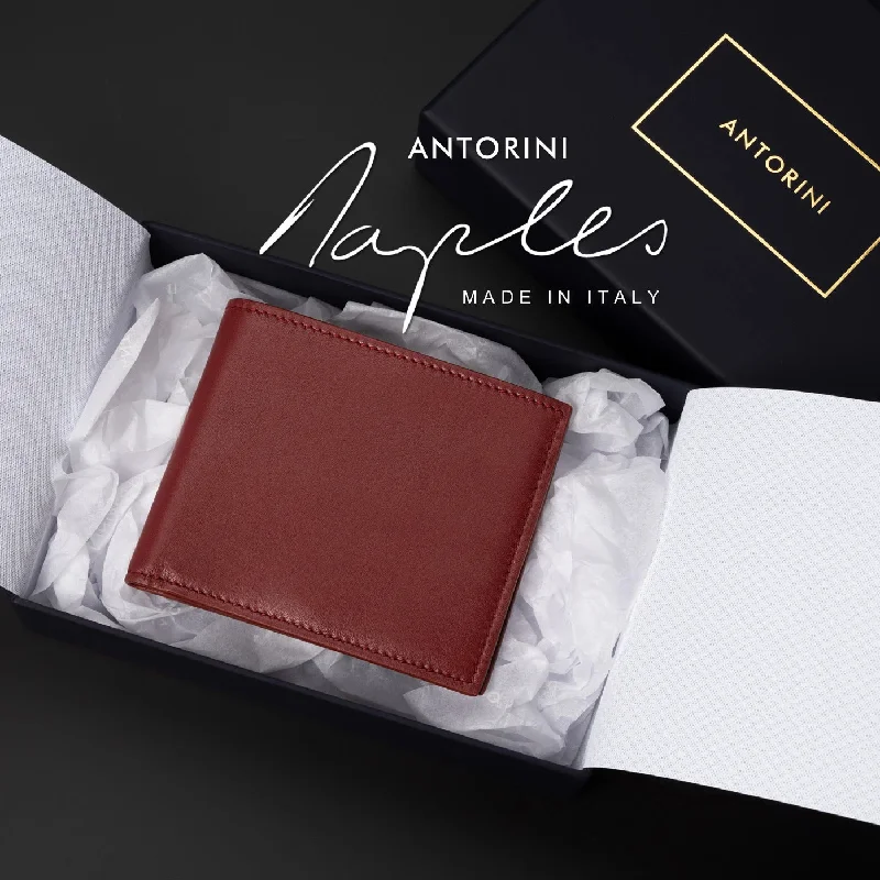 10 cc Bifold Wallet in Amaranth, ANTORINI Naples