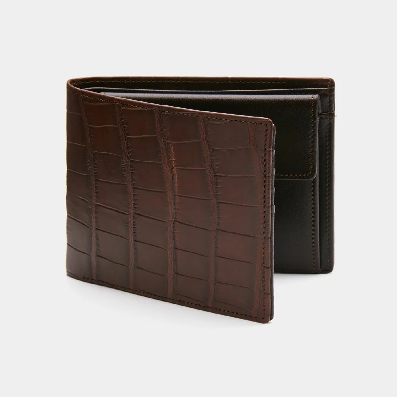 Men's Wallet ANTORINI Excellence in Brown Crocodile Leather