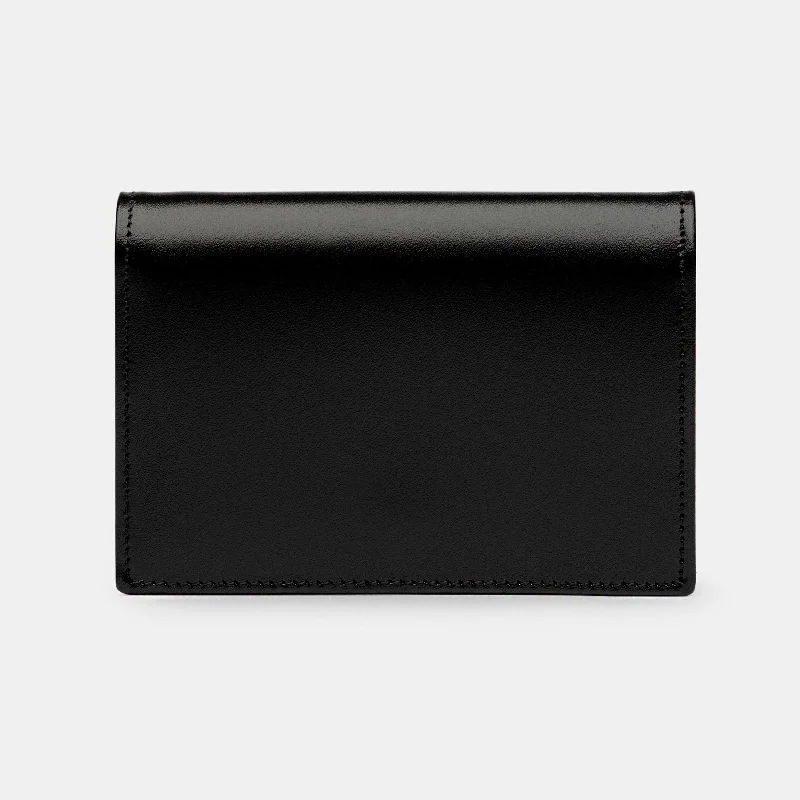 Leather Credit & Business Holder in Satin Black