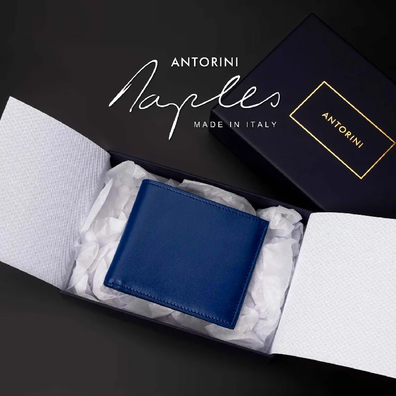 10cc Bifold Wallet in Navy, ANTORINI Naples