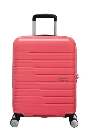 Luggage straps with buckle closures to secure overstuffed bagsAmerican Tourister Flashline Pop 55cm 4-Wheel Expandable Cabin Case