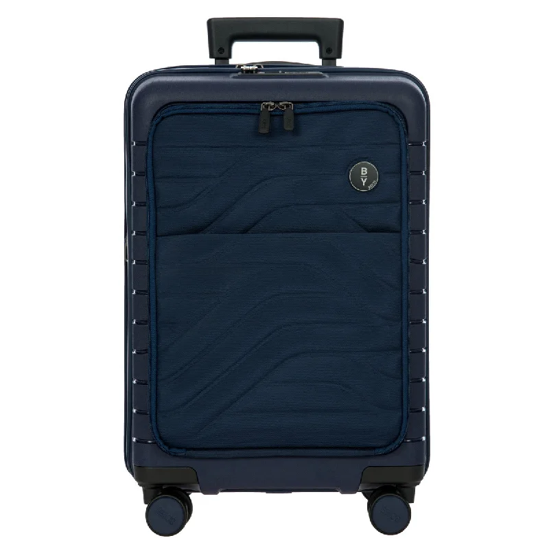 Portable shoe bags to keep footwear separate in suitcasesBric's B Y Ulisse Expandable Spinner with Pocket - 21" Ocean Blue