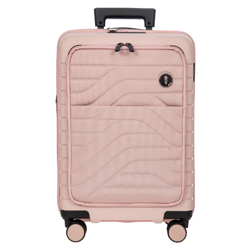 Luggage trolley organizers to hold small items like keys and phonesBric's B Y Ulisse Expandable Spinner with Pocket - 21" Pearl Pink