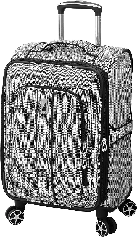 Leather luggage handles for a comfortable and stylish gripNewcastle Softside 20" Carry-On Expandable Luggage