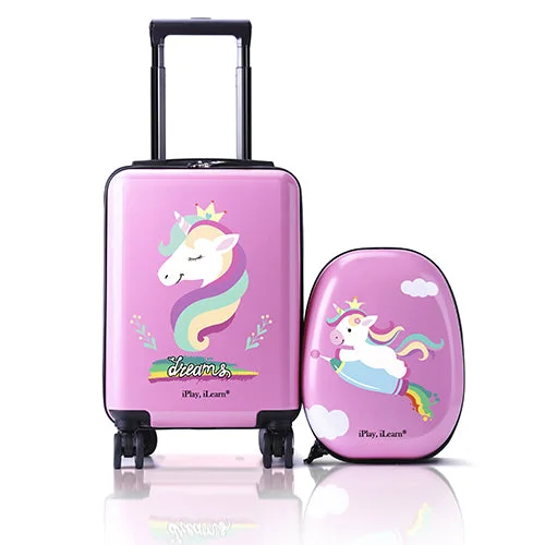 Earplugs and eye masks set for a good sleep during long - haul flightsUnicorn Kids Rolling Luggage Set Girls Carry on Suitcase