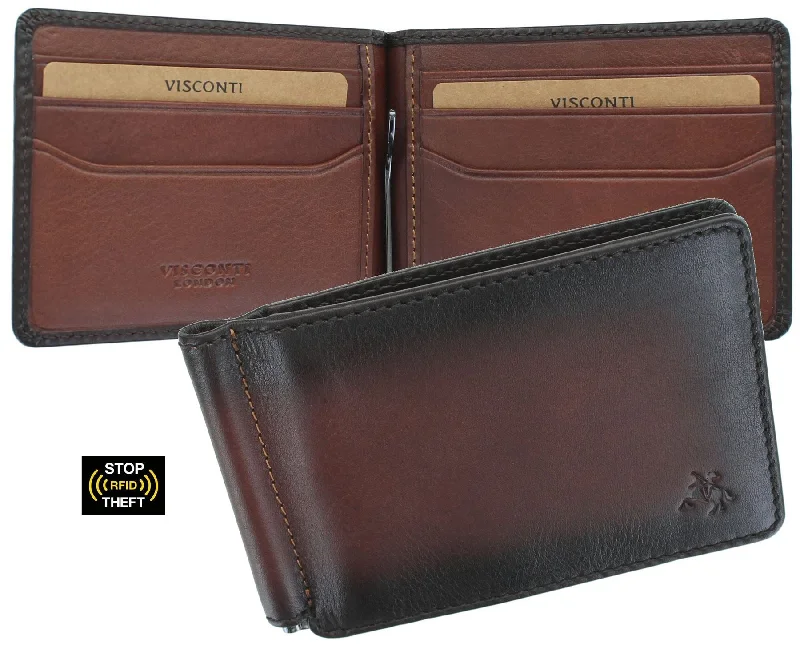 Top-rated money clips for everyday useVisconti Atelier Collection Miles Leather Wallet with Money Clip RFID AT70