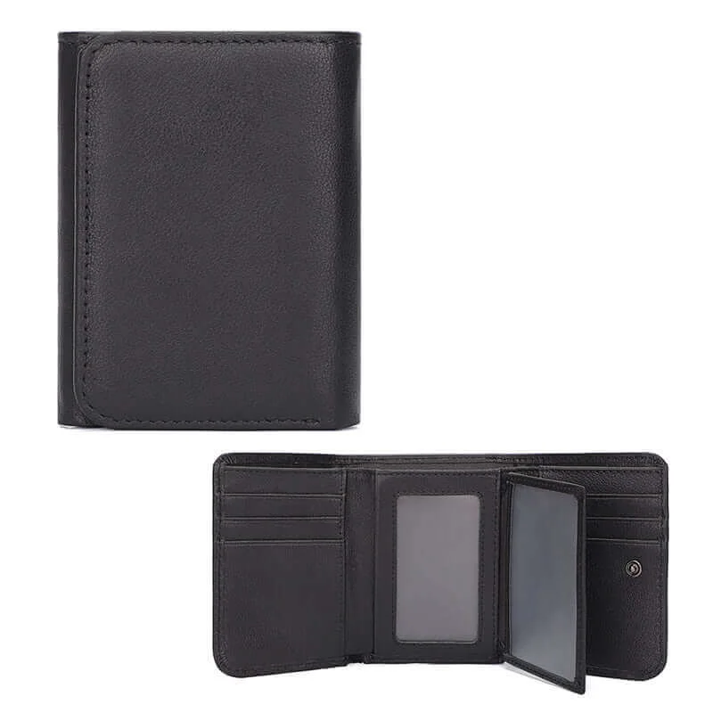 Money clips for holding large amounts of cashBlack Leather RFID Wallet with Coin Pocket