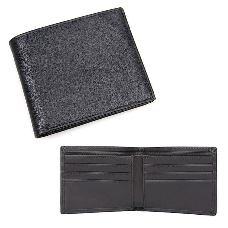 Stainless steel money clips for durabilityMen's Black Bifold Leather Wallet NZ