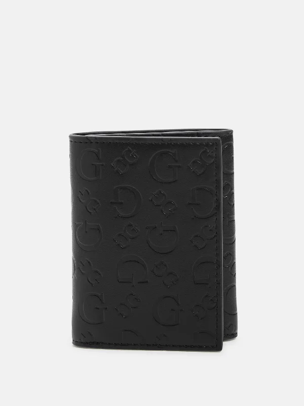 Lightweight money clips for travelDebossed Logo Trifold Wallet