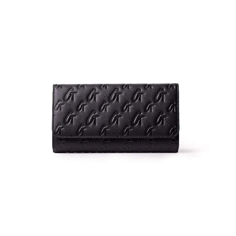 Money clips with magnetic closureGLAM-AHOLIC MONOGRAM TRAVEL WALLET MATTE BLACK