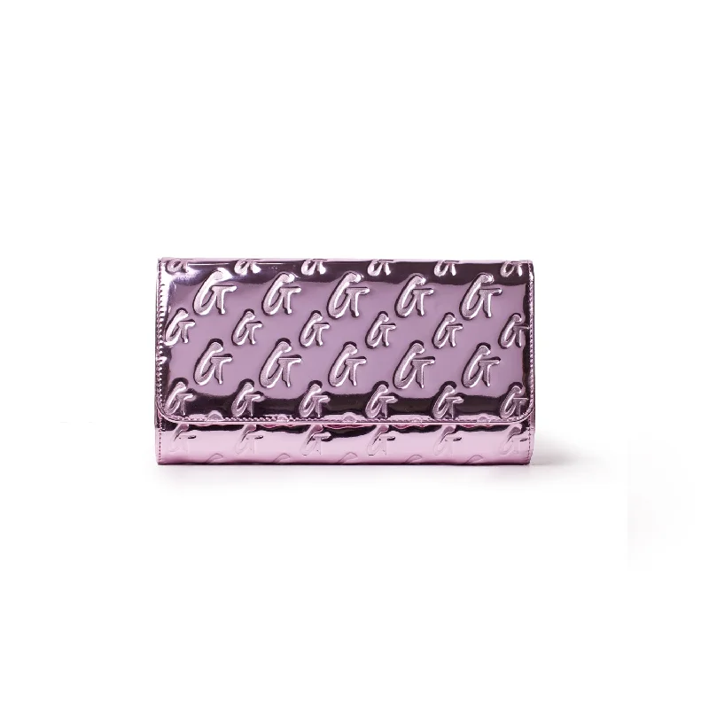 Money clips with RFID protectionGLAM-AHOLIC MONOGRAM TRAVEL WALLET METALLIC PINK