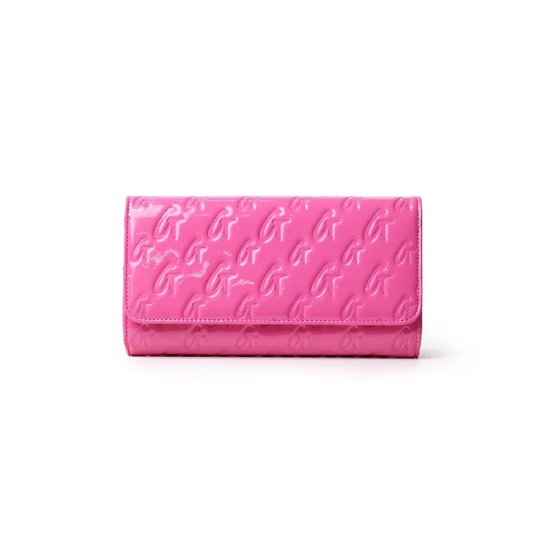 Money clips with magnetic closureGLAM-AHOLIC MONOGRAM TRAVEL WALLET MIRROR HOT PINK