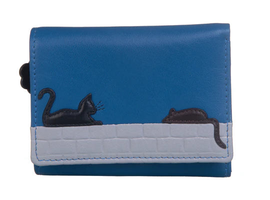 Best money clips for cash and cardsMala 95-3625-95-Blue Cat & Mouse Tri Fold Purse