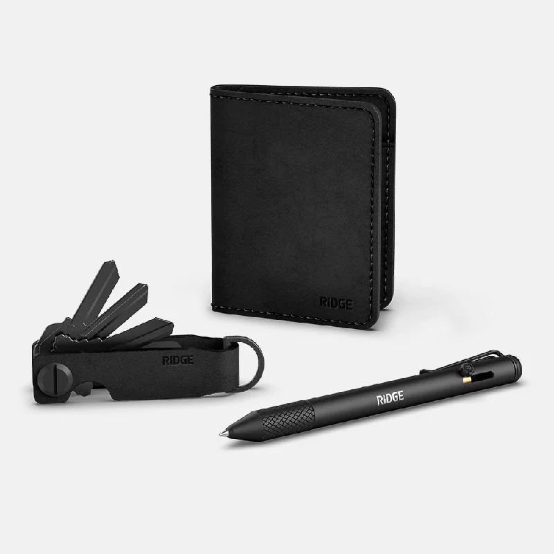 Stainless steel money clips for durabilityDaily Writer Kit - Bifold - Midnight Black Leather