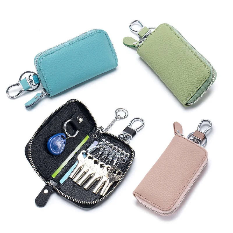 Money clips for holding large amounts of cashVersatile Leather Key Holder Wallet for Men and Women