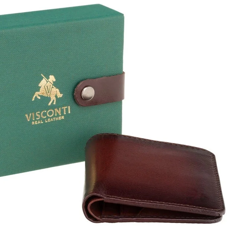 Eco-friendly money clips made from sustainable materialsVisconti Atelier AT56 David Cash & Card Small Wallet Burnish Tan