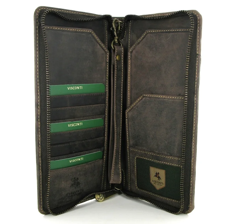 Vintage-style money clips for collectorsVisconti Hunter Leather Travel Wallet 728 Oil Brown