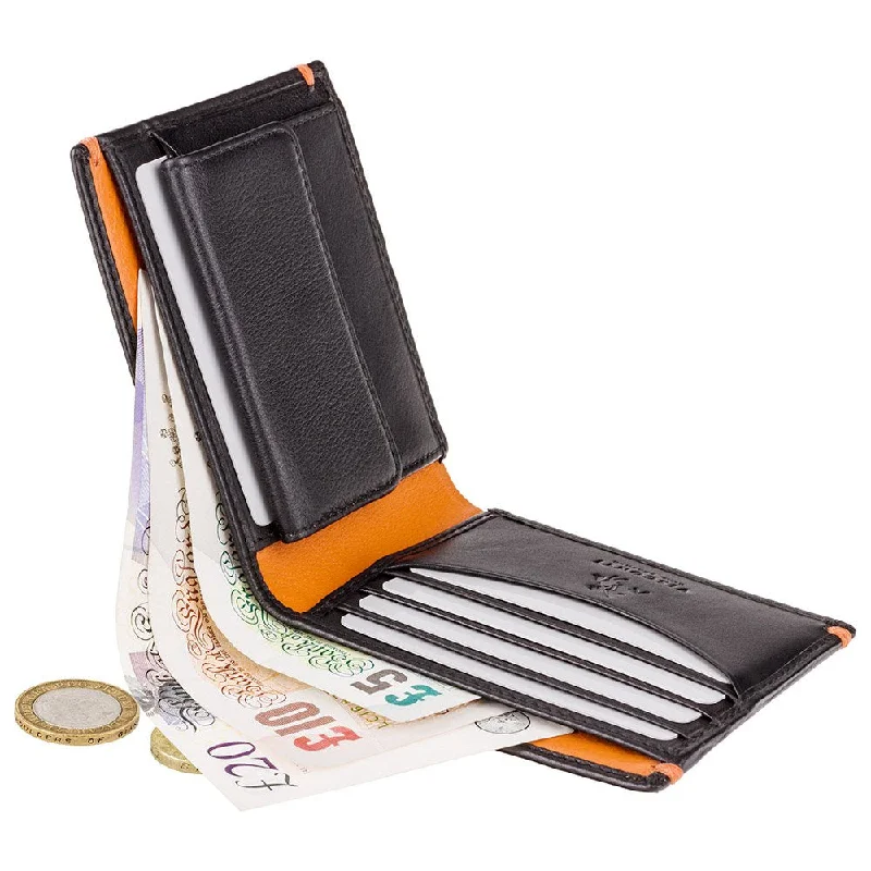 Stainless steel money clips for durabilityVisconti Montreux AP62 black Orange - Cash & Coin Wallet