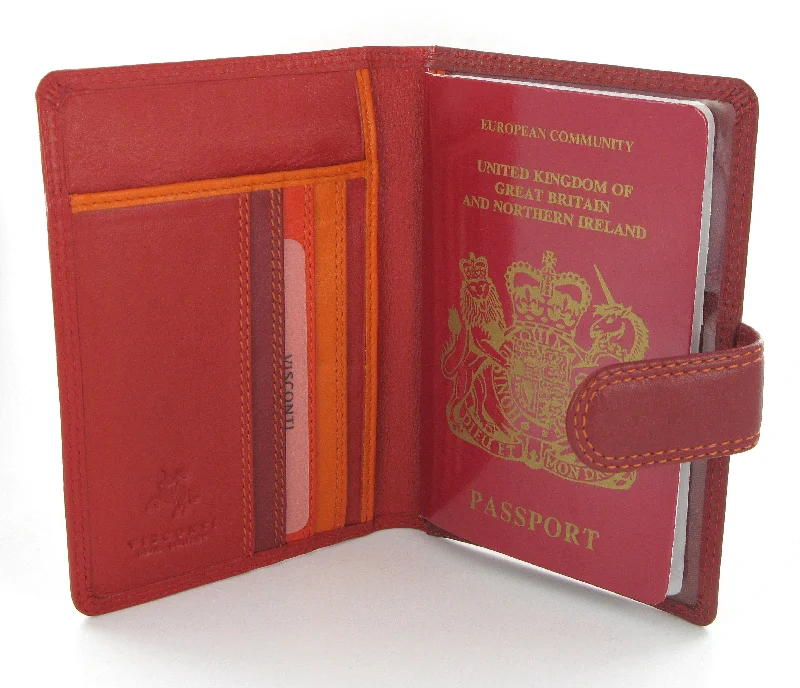 Eco-friendly money clips made from sustainable materialsVisconti Rainbow Passport Holder RB75 Red Multi