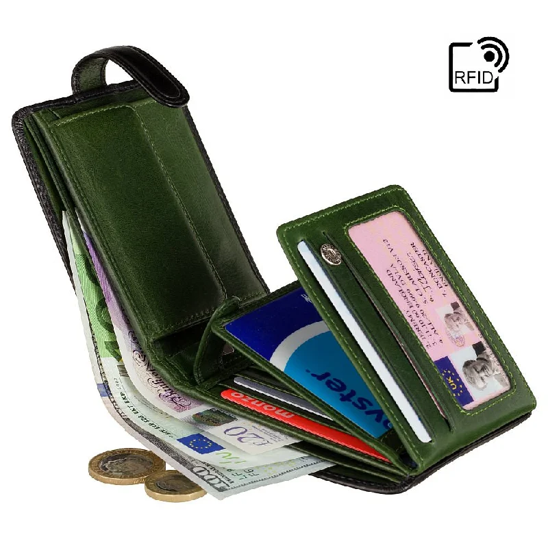 How to choose the right money clipFree Engraving - Visconti Torino TR35 Luxury Black & Green RFID Leather Wallet