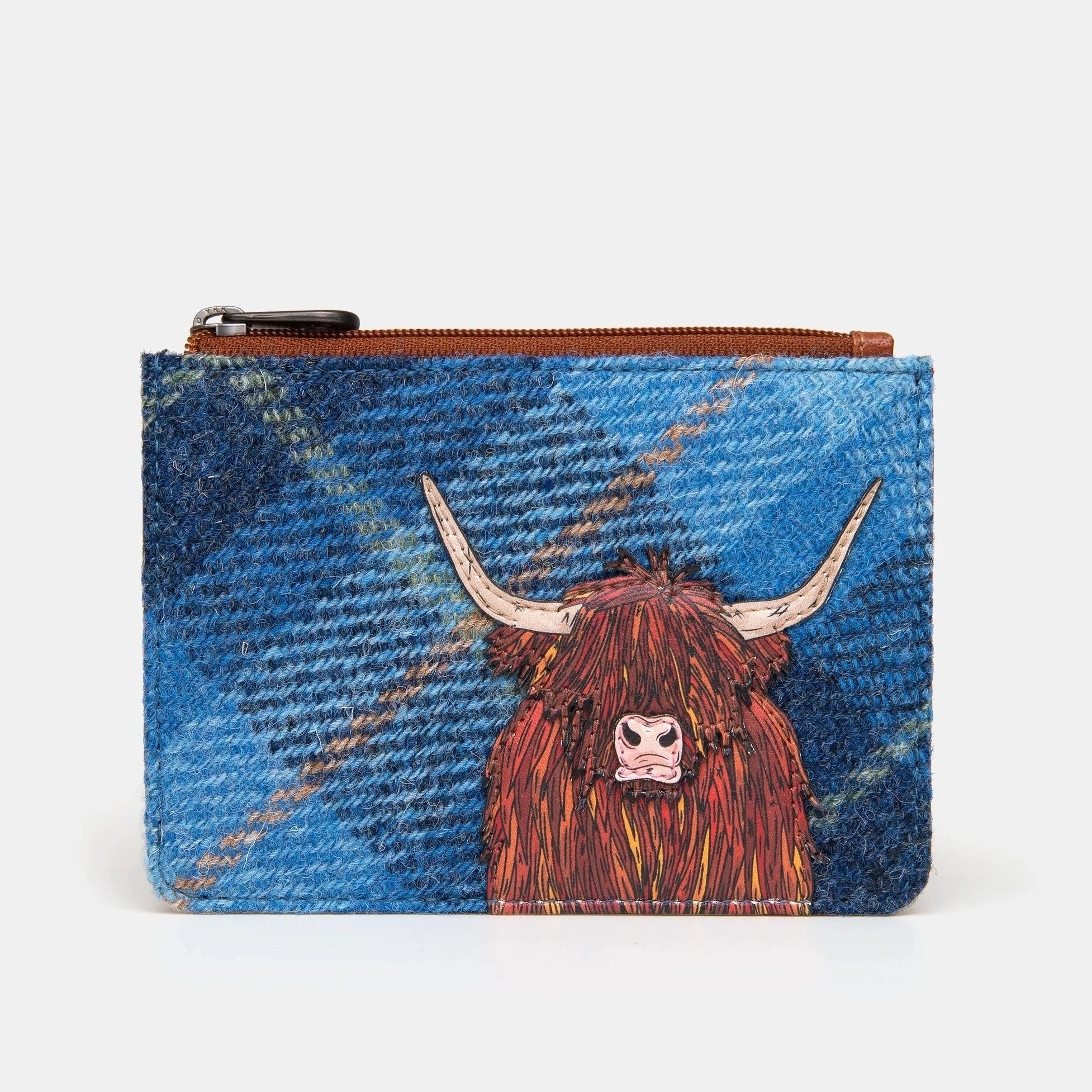 Eco-friendly money clips made from sustainable materialsYoshi Y1321 Blue Highland Cow Zip Top Purse Blue