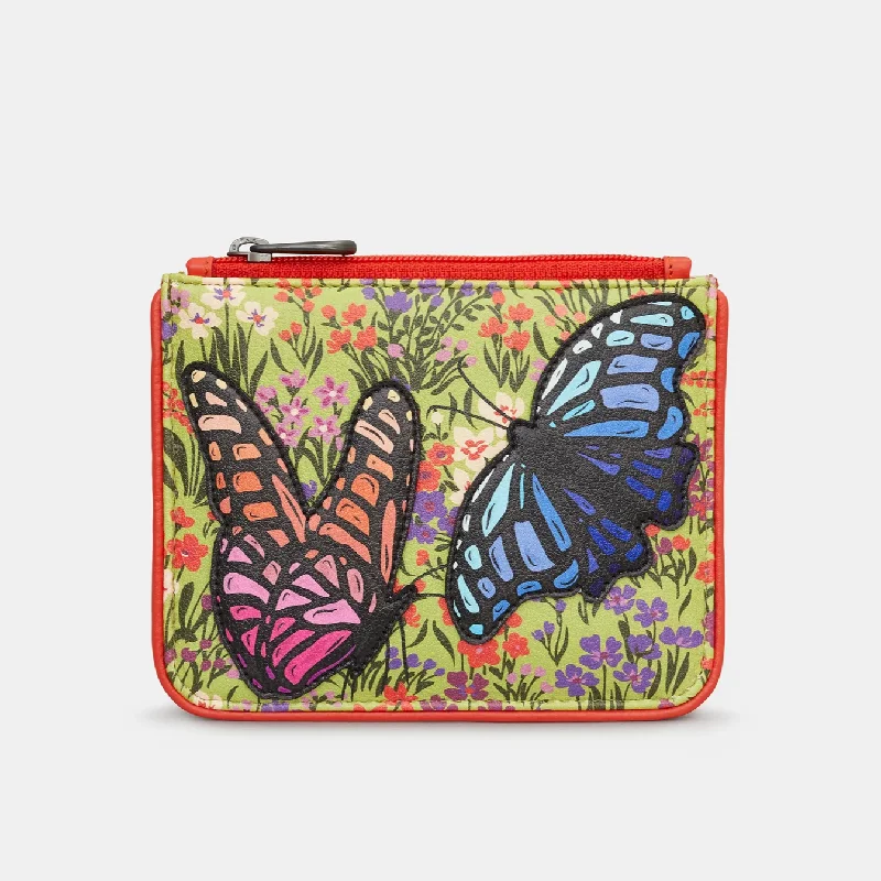 Personalized engraved money clips for menY1723 Yoshi Beautiful Butterflies Zip Top Purse Multi