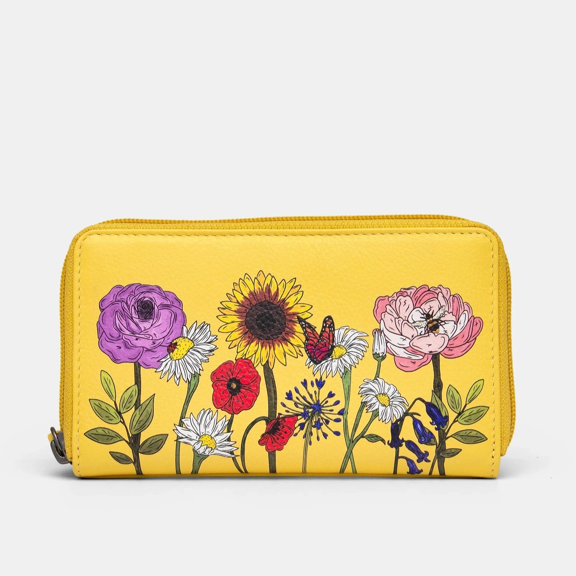 Slim money clips for minimalist walletsYoshi Y1258 Wildflowers Zip Around Purse with Wrist Strap