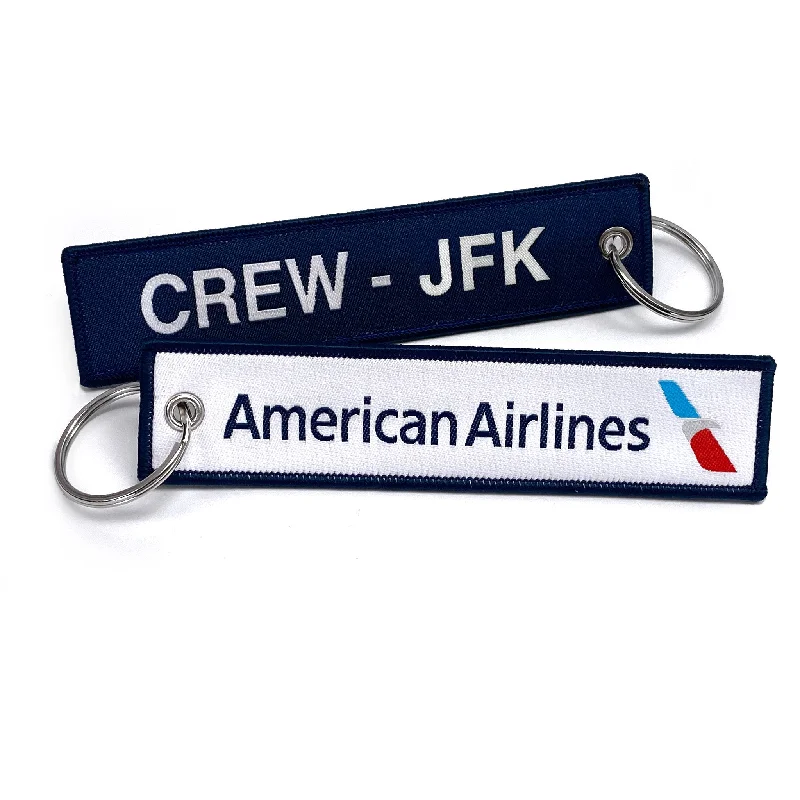 Glittery Sequined Passport Covers & Wallets for Party LoversAmerican Airlines CREW JFK Woven Keychain