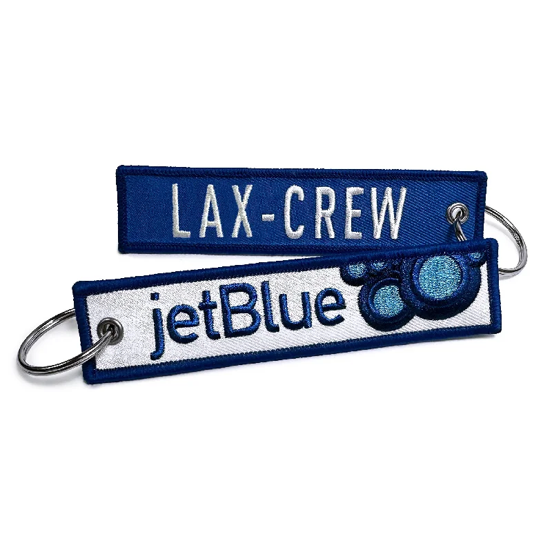 Silver-Plated Passport Covers & Wallets with Gemstone Accents for Elegant WomenJetblue Airways-LAX CREW Keychain