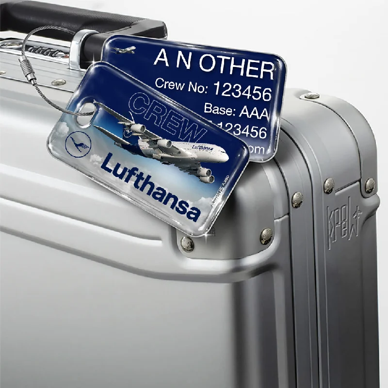 Minimalist Carbon Fiber Passport Covers & Wallets for Modern MenLufthansa A380 Blue