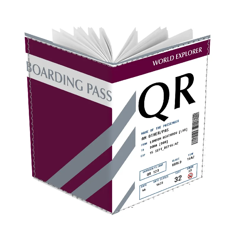 Silver-Plated Passport Covers & Wallets with Gemstone Accents for Elegant WomenQatar Boarding Pass - Passport Cover