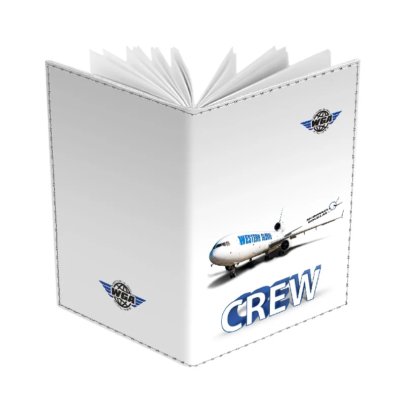 Monogrammed Leather Passport Covers & Wallets as Personalized GiftsWestern Global Airlines MD-11 White CREW -Passport Cover