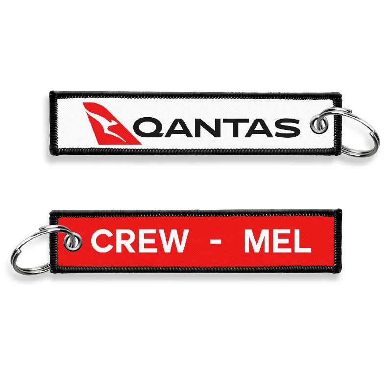 Magnetic-Closure Passport Covers & Wallets for Quick AccessQantas CREW-MEL Embroidered KeyChain