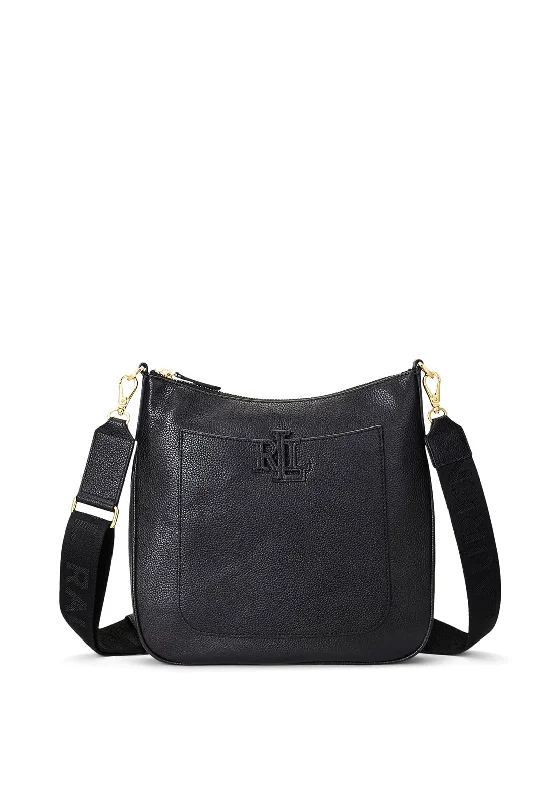 Ralph Lauren Pebbled Leather Cameryn Crossbody, Black