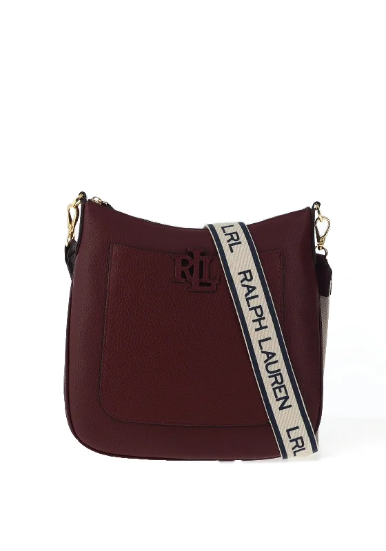 Ralph Lauren Cameryn Pebbled Leather Crossbody, Burgundy