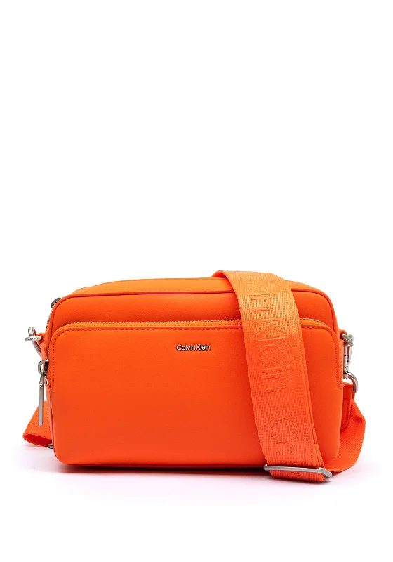 Calvin Klein Faux Leather Crossbody Bag, Flame