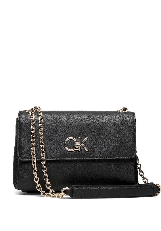 Calvin Klein Re-Lock Pebbled Faux Leather Crossbody Bag, Black