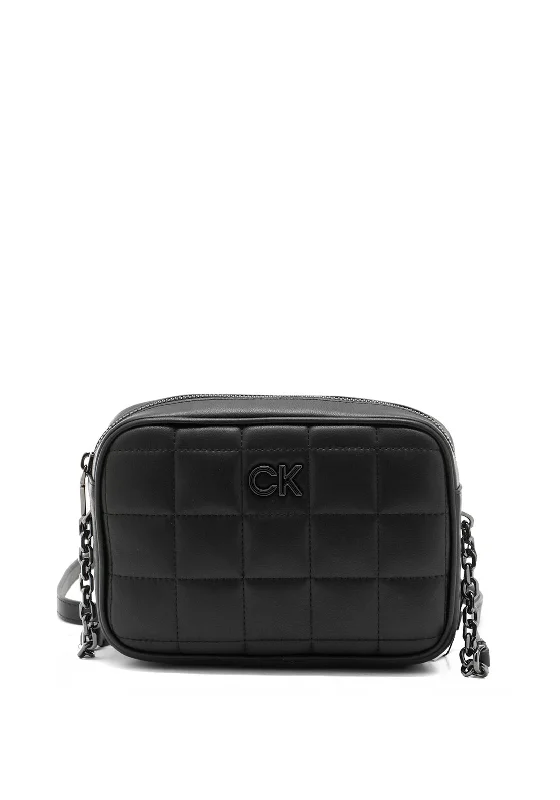 Calvin Klein Re-Lock Quilted Crossbody Camera Bag, Black