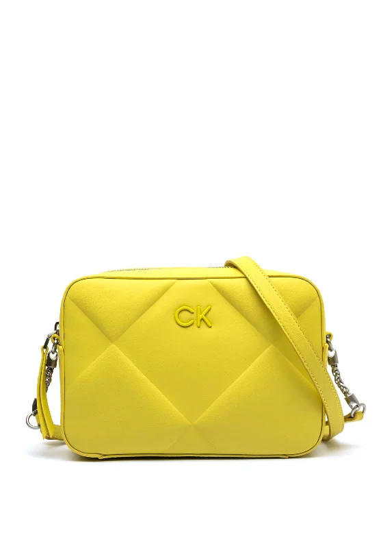 Calvin Klein Quilted Camera Crossbody Bag, Citrus