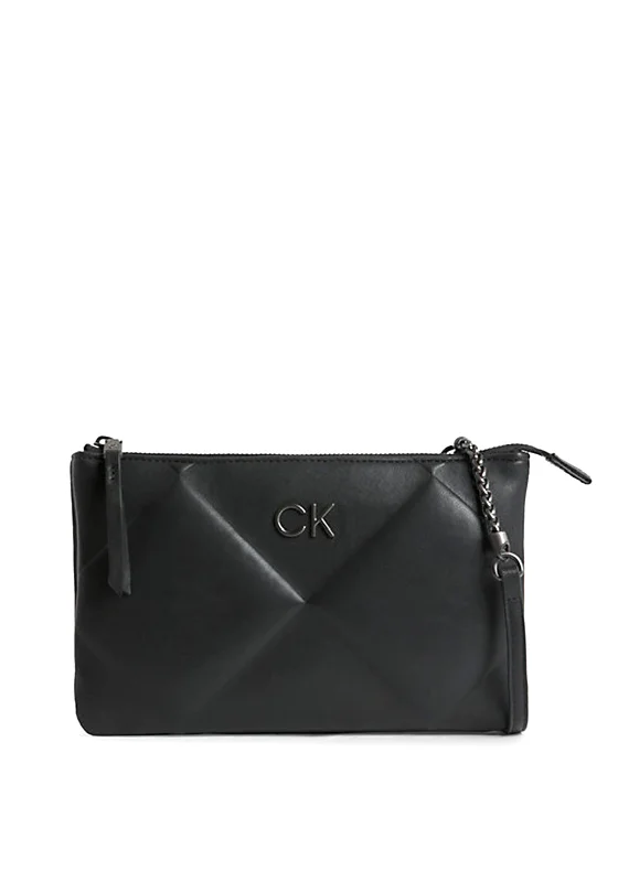 Calvin Klein Quilted Diamond Crossbody Bag, Black