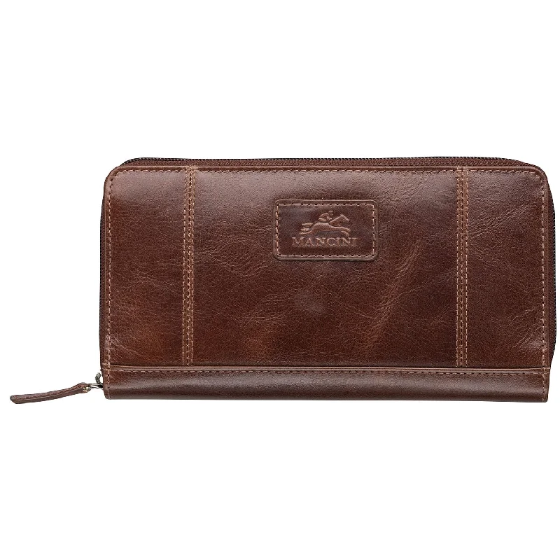 Mancini Leather Ladies' Clutch Wallet RFID