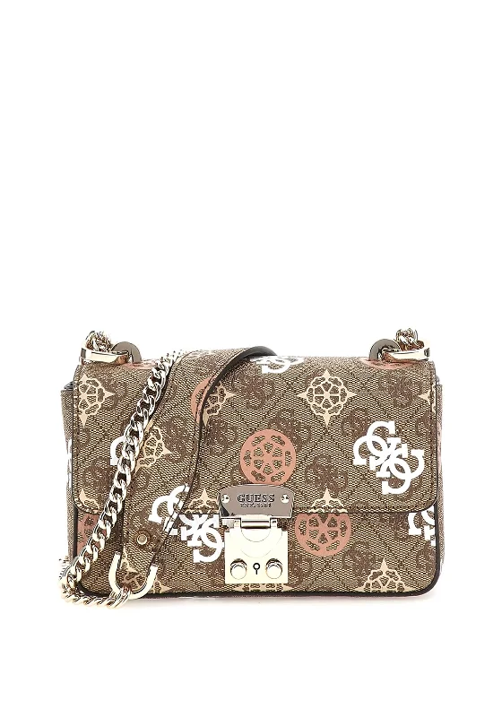 Guess Eliette Peony 4G Logo Mini Crossbody Bag, Latte