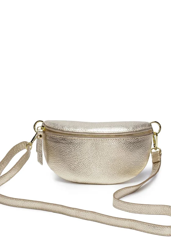 Elie Beaumont Sling Metallic Crossbody Bag, Gold