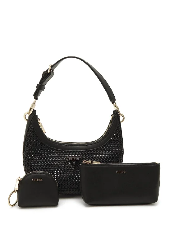 Guess Emelda Pouch & Crossbody Bag, Black