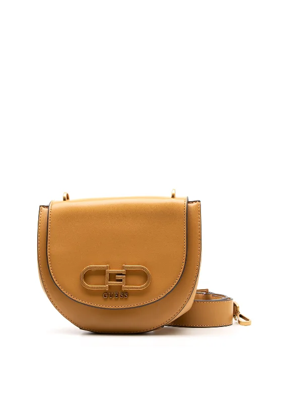 Guess Fleet Mini Crossbody Saddle Bag, Mustard