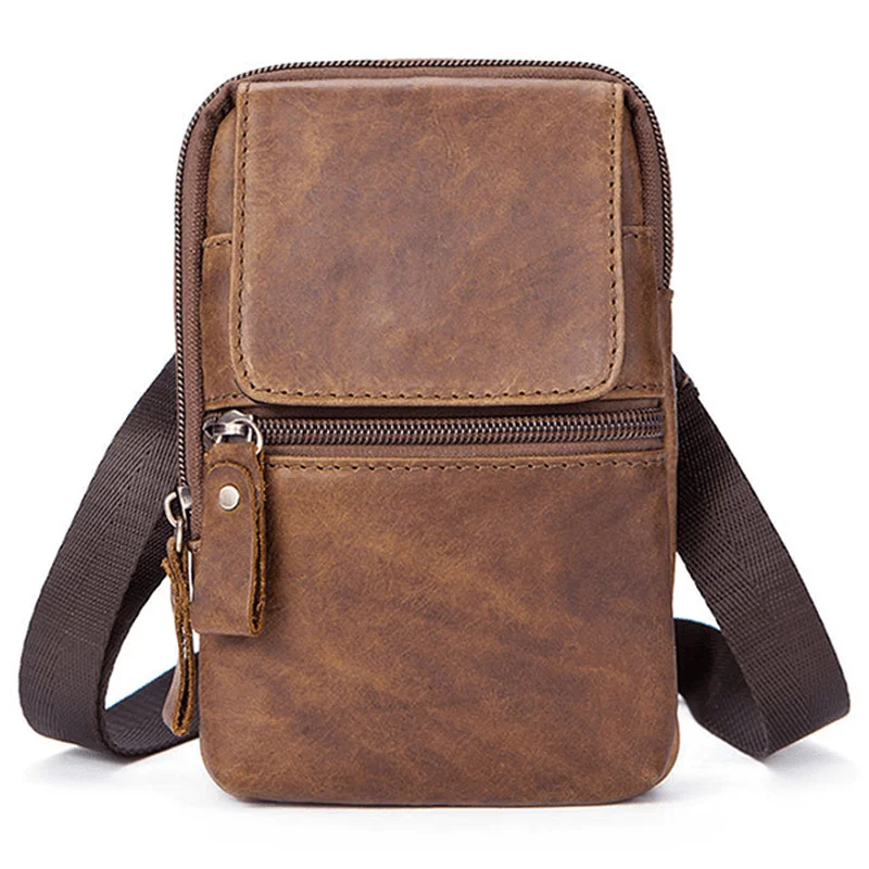 Genuine Leather Casual Vintage Single Shoulder Crossboby Bag for Men