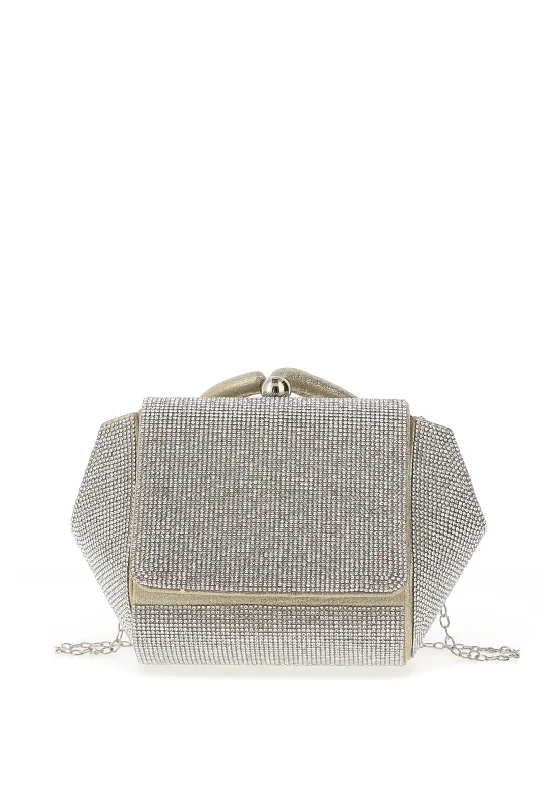 Zen Collection Diamante Encrusted Pouch Bag, Gold